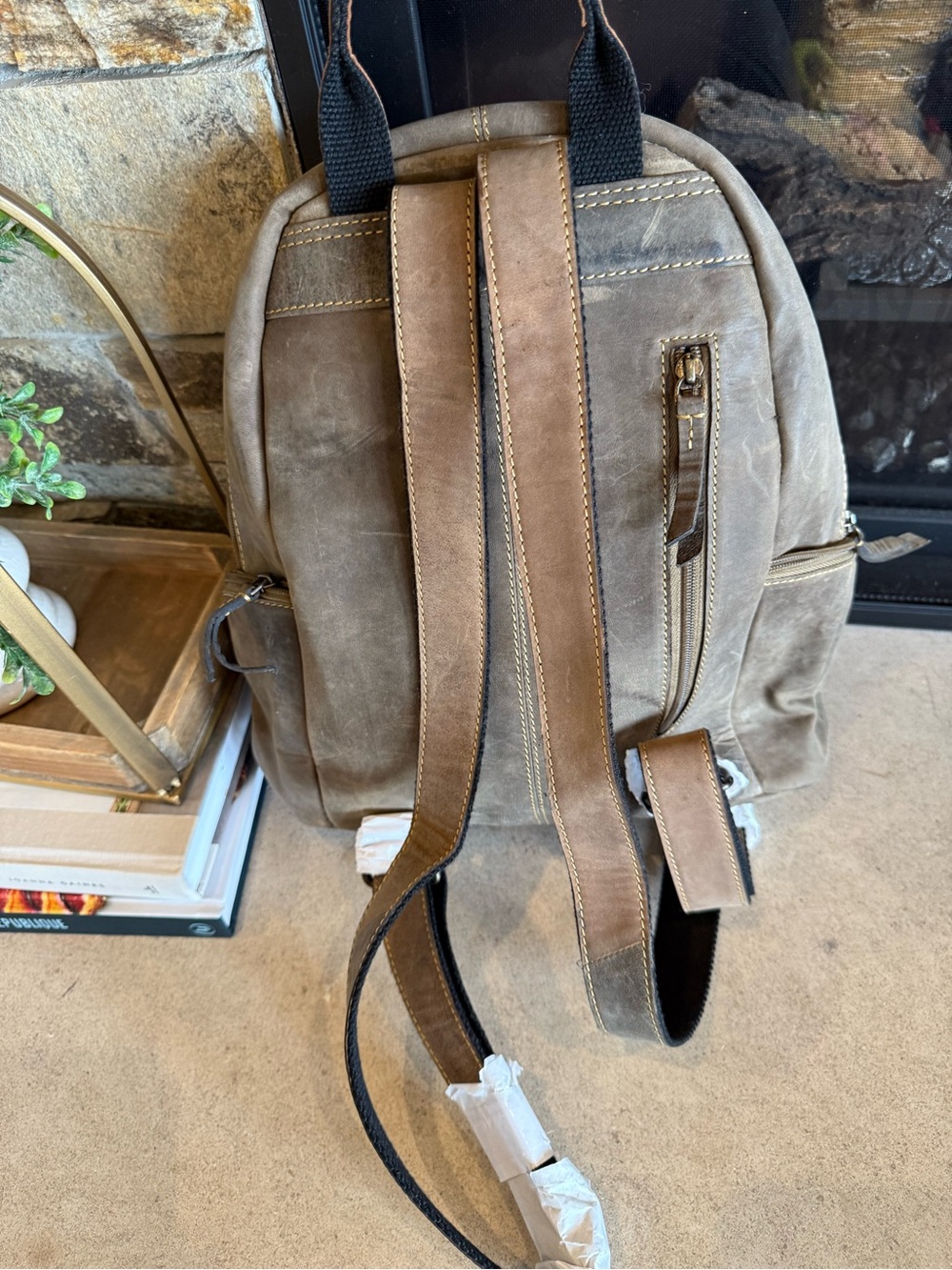 Myra Brown Leather Backpack - Picture 2 of 3